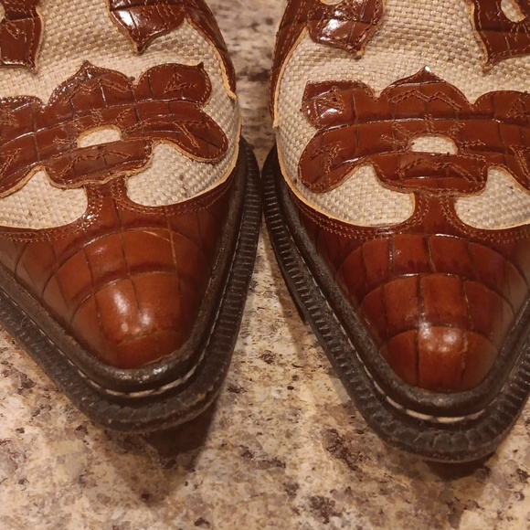 Vintage Donald J Pilner Western Couture Kogi Leather Mule Size 6.5 Med - Picture 2 of 9